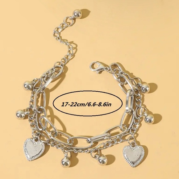 NEW FREE WITH PURCHASE Romantic Heart Shape Layered Bracelet - Picture 5 of 9